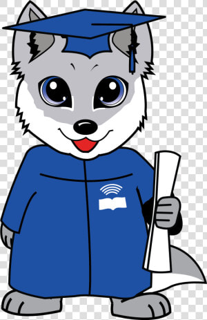 Wolfie In Cap And Gown Image   Cartoon  HD Png Download