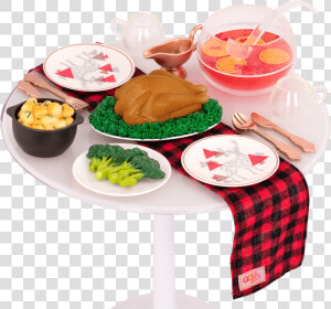 Festive Feast Dinner Set On Table   Our Generation Festive Feast  HD Png Download