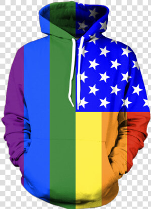 Gay Pride Flag Hoodie Full Printed Hoodies And Clothing   Gay Pride Flag Hoodie  HD Png Download