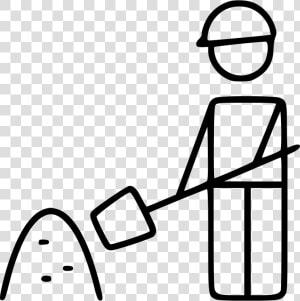 Man Worker Shovel Sand Digger Builder   Man Worker Shovel Icon  HD Png Download