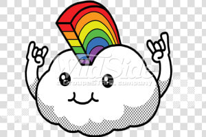 Cloud With Rainbow Mohawk Clipart   Png Download   Rainbow Mohawk Cartoon  Transparent Png