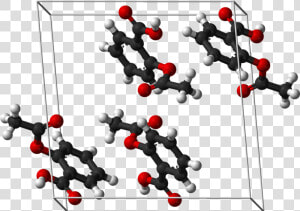 Aspirin Unit Cell 3d Balls   Acetylsalicylic Acid Crystal Structure  HD Png Download