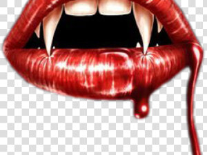 Drawn Vampire Mouth   Vampire Fangs Dripping Blood  HD Png Download