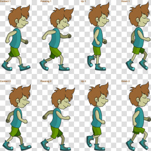 8 Pose Walk Cycle   Transparent Walk Poses Png  Png Download