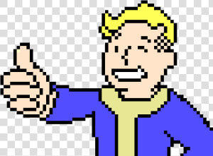 Pip Boy Logo Png   Vault Boy Fallout Pixel Art  Transparent Png