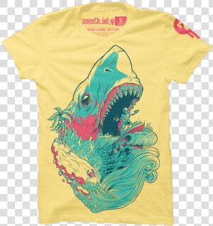 Hang Loose  Let S Rip Shark Shirt By Seventh   French Paper Banana Split  HD Png Download