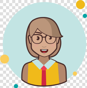 Short Hair Business Lady With Glasses Icon  HD Png Download