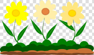 Yellow Flower  Vector Image  Garden   Gambar Rumput Dan Bunga Kartun  HD Png Download