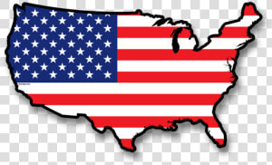 Usa Clipart Map American   American Flag In The Shape Of Usa  HD Png Download