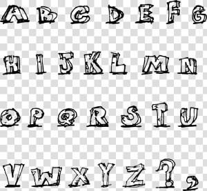 Hand Drawn Blocky Alphabet In Caps Clip Arts  HD Png Download