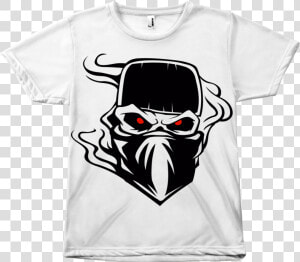 Skull Bandana T shirt   Skull With Bandana And Hat  HD Png Download