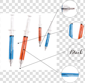 Ballpoint Click Pen Red Or Blue Barrel Black Medium   Circle  HD Png Download