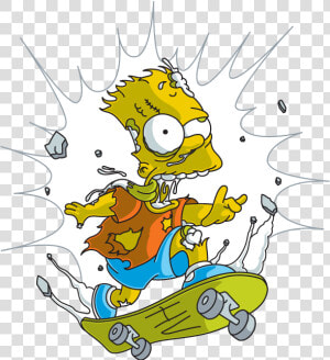 Bart Simpson Skateboarding Homero   Bart Simpson Png  Transparent Png