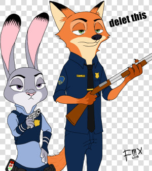 Удали Это Nick angel  Nick Wilde  Judy Hopps  Зверополис   Nick Wilde Gun Png  Transparent Png