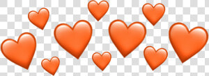 Png Download Source Orange Heart Heartcrown Emoji Emojiiphone   Orange Hearts Transparent Background  Png Download