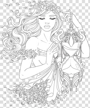 Coloring Printable Coloring Book Pages Line Artsy Free   Colouring Pages For Adults Girl  HD Png Download