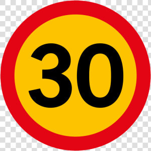 Traffic Sign Speed Limit 30 Icon Illustration   Hastighetsskylt 50  HD Png Download