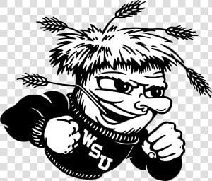 Wichita State Shockers Logo Black And White   Mascot Wichita State University Logo  HD Png Download