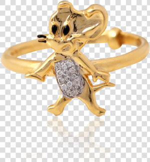 Cute Jerry Gold Ring   Body Jewelry  HD Png Download