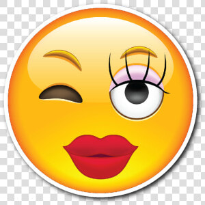 Girly Smiley Face Vinyl   Emoji Girl Sticking Tongue Out  HD Png Download