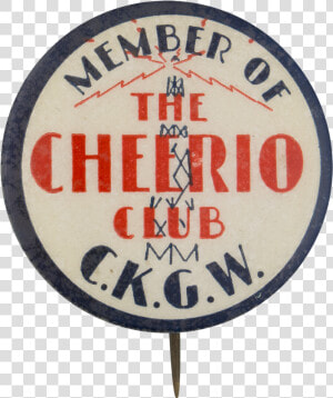 The Cheerio Club Club Button Museum   Emblem  HD Png Download