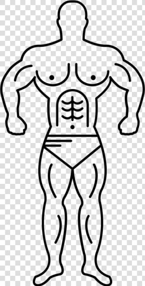 Super Muscle Man Outline   Muscle Man Drawing Easy  HD Png Download