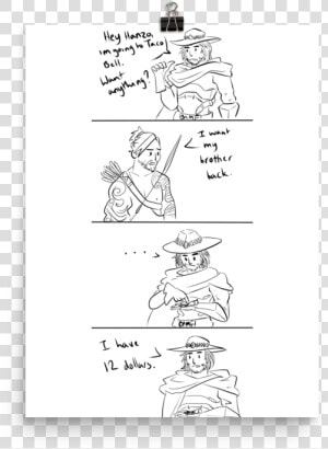 Mcree And Hanzo Funny Comic   Sketch  HD Png Download