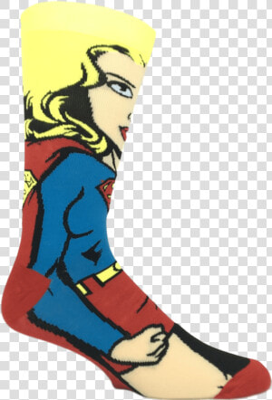 Dc Comics Super Girl 360 Superhero Socks   Superhero Sock Transparent Files  HD Png Download