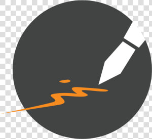 Animated Pen With Orange Ink Representing Copywriting   Camera Icon  HD Png Download