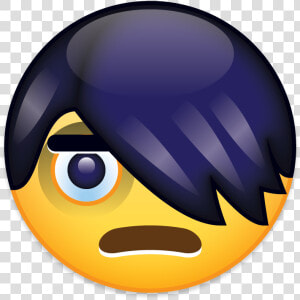 Emojicontact Emo   Emo Hair Flip Emoji  HD Png Download