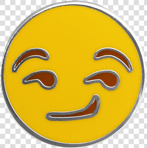 Smirk Emoji Pin   Smiley  HD Png Download