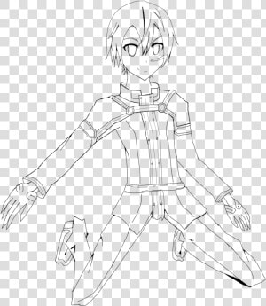 Sword Art Online Ordinal Scale Kirito Lineart   Line Art  HD Png Download