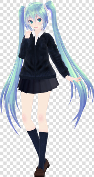 Mmd Tda School Uniform Miku  HD Png Download