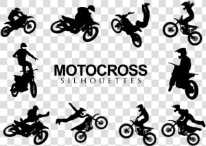 Motocross Silhouette Vector Free  HD Png Download