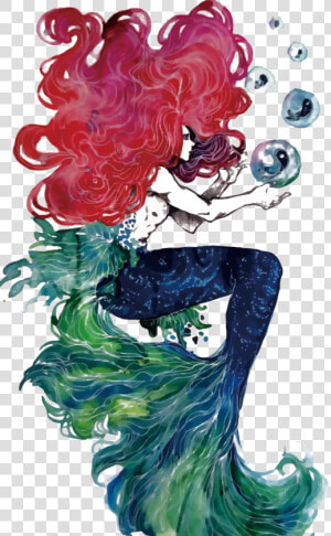  mermaid  beautiful  mermaidlife  mermaidhair  tumblr   Little Mermaid Art Abstract  HD Png Download