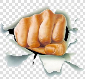 Hand Punching Through Wall  HD Png Download