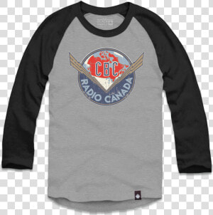 Vintage Cbc Thunderbolt Logo Grey With Black Raglan   Raglan Sleeve  HD Png Download