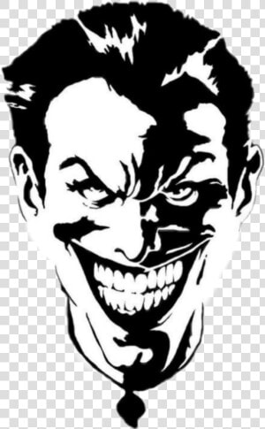  joker  batman  batmanarkhamknight  jokerface   Joker Black And White  HD Png Download