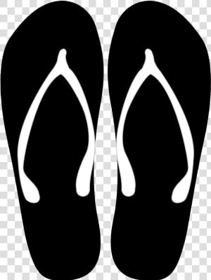 Slipper Flip flops Clip Art   Black And White Flip Flop Clipart  HD Png Download