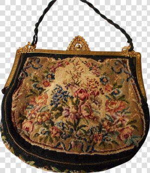 Antique German Petit Point Bag With Filigree Frame   HD Png Download