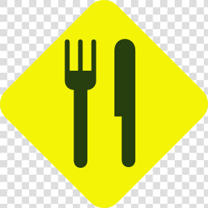 Yellow And Green Knife And Fork Diagonal Svg Clip Arts   Traffic Sign  HD Png Download