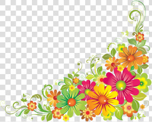 Wildflower Clipart Corner Border Flower   Clipart Flower Border  HD Png Download