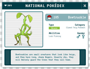 Bowtruckle Pokédex   Newt Scamander Pokemon  HD Png Download