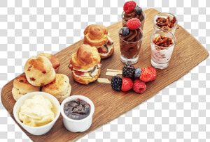 Afternoon Tea Selection On A Wooden Plate   Cream Tea Transparent  HD Png Download