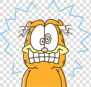 Garfield Line Messaging Sticker   Scared Garfield Transparent Background  HD Png Download