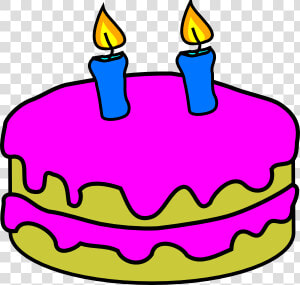 Birthday Cake 2 Candles Clip Art At Clker   Birthday Cake Candles Clipart  HD Png Download