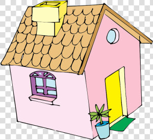 Free Pink House Clip Art   Small House Clipart  HD Png Download