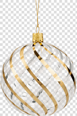 Glass Bauble Clear With Gold white Net Pattern  10   Gold White Christmas Ball Png  Transparent Png