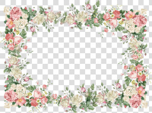 Watercolor Flowers Borders Elements Ornaments Png Free   Transparent Background Flower Frame  Png Download