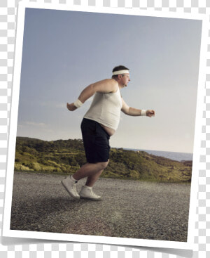 Overweight Fat Guy Running  HD Png Download